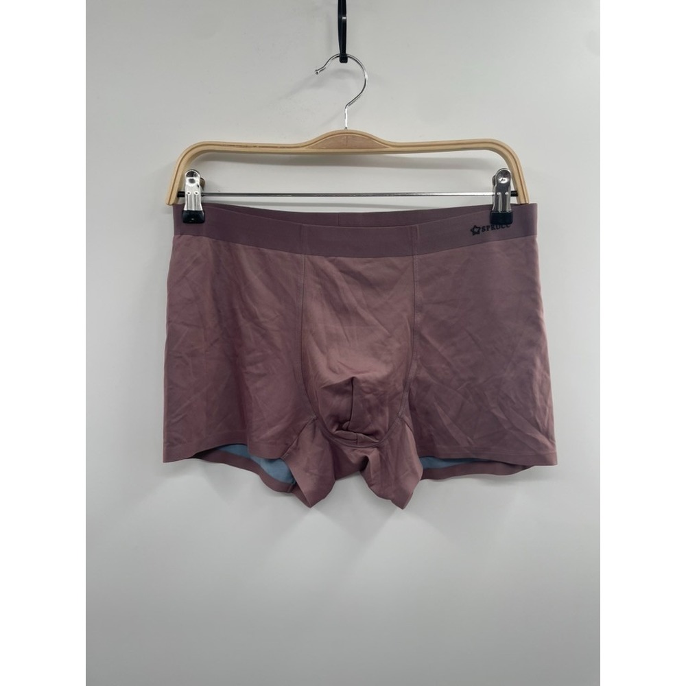 NWT Sprucc Seamless Boxer Shorts Men Large Chocolate Brown Elastic Waist Stretch